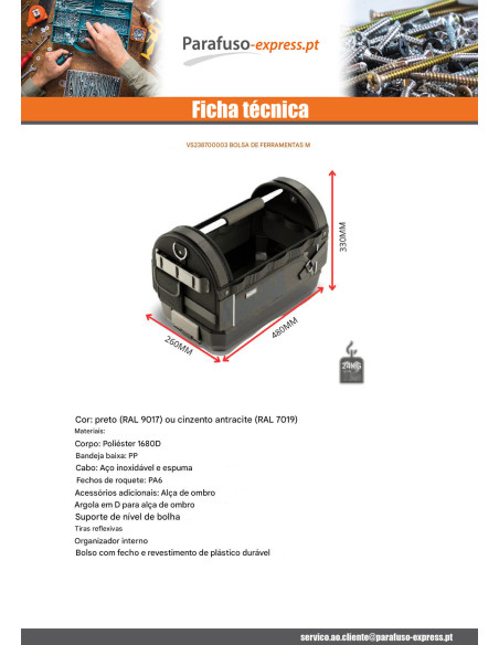 BOLSA con FERRAMENTAS FERRAMENTA BOLSA M - Parafuso Express