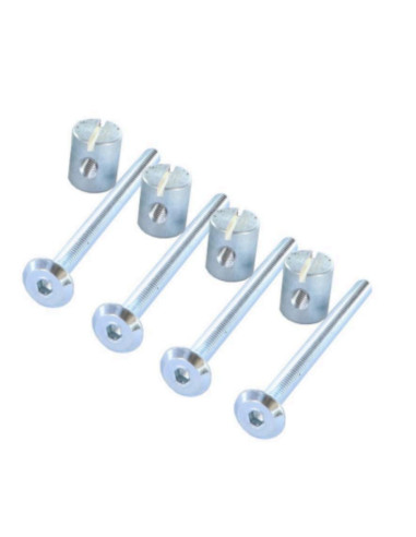 Parafuso MOBÍLIA KIT 4 Parafuso (vendido com porca) cilíndrica M6X80 Aço zinco branco