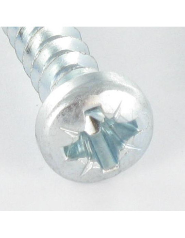 Parfuso de pvc cabeça cilíndrica Pozi 6X29 Perno 40 grau Aço zinco branco