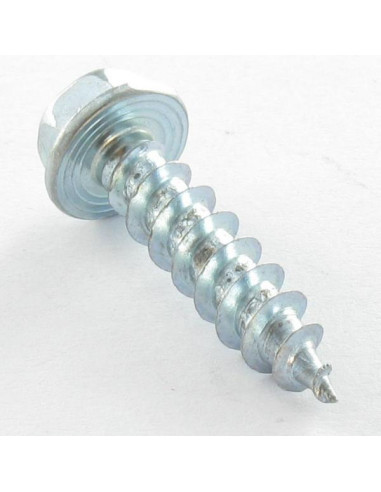 Parafuso de madeira aglomerado cabeça hexagonal flange com gola 4X16 sobre plano 5,5 Aço zinco branco