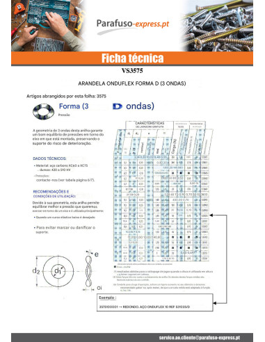 Rondela ONDULEX M10X19X0,20 Tipo D 3 ondas - Parafuso Express