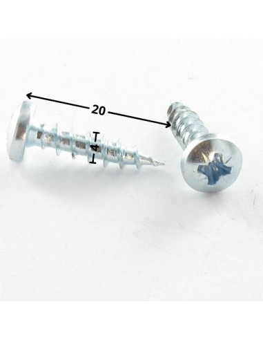 Parafuso de madeira aglomerado PREMIUM cabeça redonda Pozi PZ6 4X20 Aço zinco branco