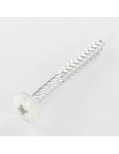 Parafuso floral cabeça redonda larga Pozi PZ7 6X45 Alumínio RAL9016 branco de sinalização