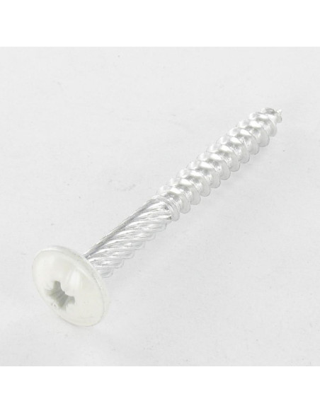 Parafuso floral cabeça redonda larga Pozi PZ7 6X45 Alumínio RAL9016 branco de sinalização