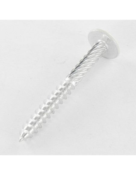 Parafuso floral cabeça redonda larga Pozi PZ7 6X45 Alumínio RAL9016 branco de sinalização