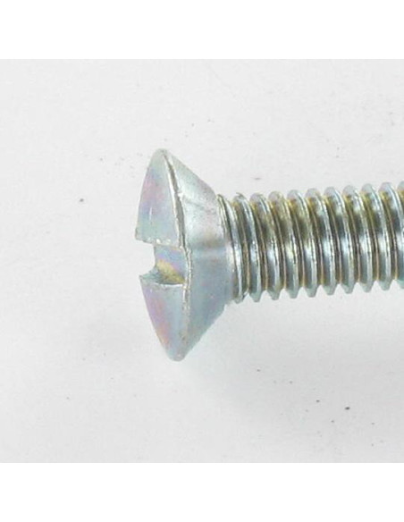 Parafuso de metais cabeça fresada de panela sulcada M4,8X30 diâmetro da cabeça 9,5 BO Aço zinco branco