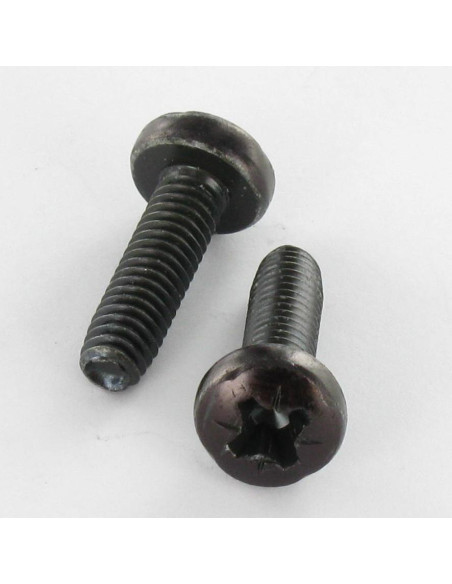 Parafuso autorroscante cabeça abaulada larga M3X6 Pozi PZ5 Aço zinco preto microparafusos