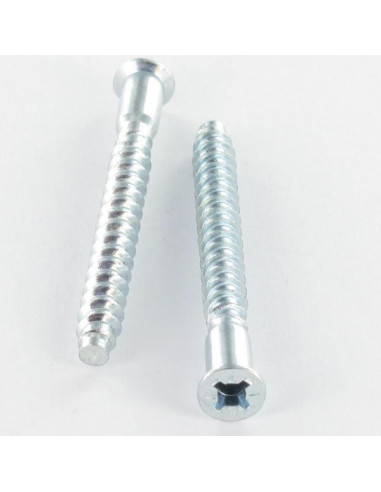 Parafuso autorroscante confirmat cabeça fresada Pozi PZ7 7X50 SS dentado Aço zinco branco
