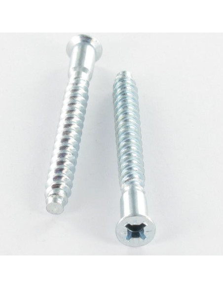 Parafuso autorroscante confirmat cabeça fresada Pozi PZ7 7X50 SS dentado Aço zinco branco