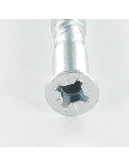 Parafuso autorroscante confirmat cabeça fresada Pozi PZ7 7X50 SS dentado Aço zinco branco