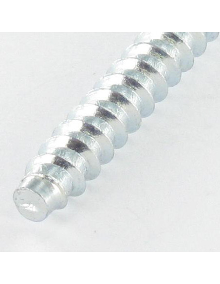 Parafuso autorroscante confirmat cabeça fresada Pozi PZ7 7X50 SS dentado Aço zinco branco