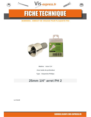 Caixa de 2 Ponteira PARAFUSANDO INSTALADOR DE DRYWALL Phillips 2 LG25