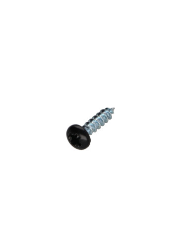 Parafuso de madeira aglomerado cabeça redonda Pozi PZ6 3,5 x 15 Aço zinco branco lacado de preto RAL9005 preto
