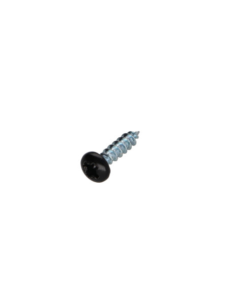 Parafuso de madeira aglomerado cabeça redonda Pozi PZ6 3,5 x 15 Aço zinco branco lacado de preto RAL9005 preto