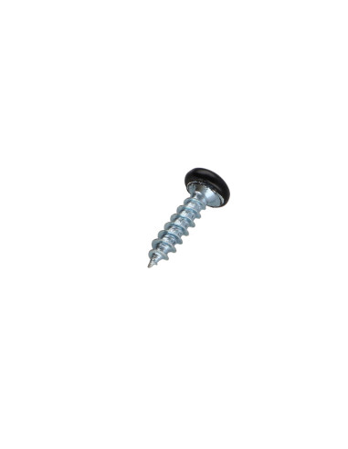 Parafuso de madeira aglomerado cabeça redonda Pozi PZ6 3,5 x 15 Aço zinco branco lacado de preto RAL9005 preto