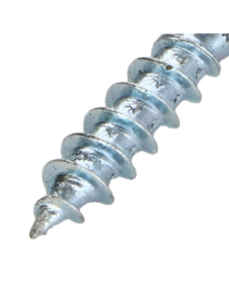 Parafuso de madeira aglomerado cabeça redonda Pozi PZ6 3,5 x 15 Aço zinco branco lacado de preto RAL9005 preto
