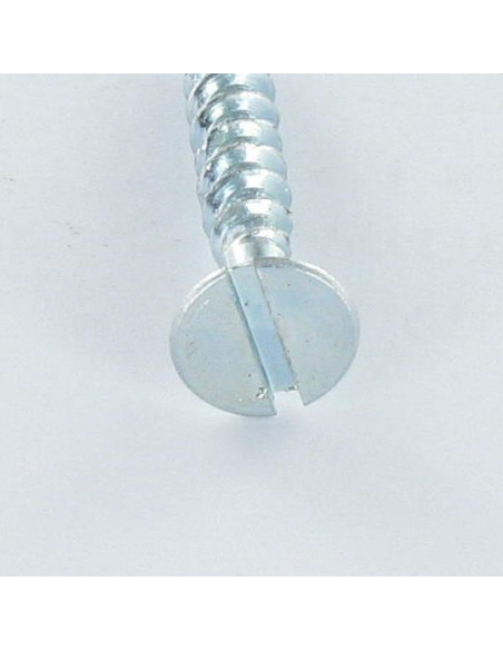 Parafuso de madeira aglomerado cabeça fresada sulcada 3,5 x 12 Aço zinco branco