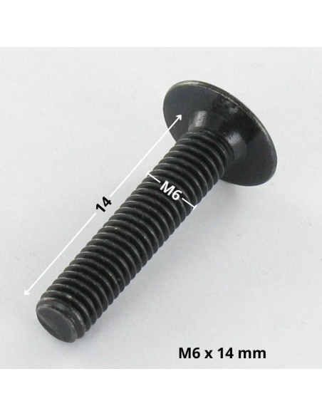 PARAFUSO cabeça de cogumelo M6X14 chave de 4 Aço zinco preto
