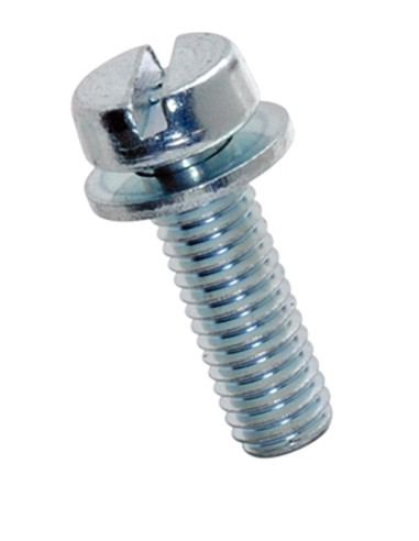 Parafuso de metais cabeça cilíndrica sulcada rosca total M5X8 Classe 4.8 com RD IMP Aço zinco branco