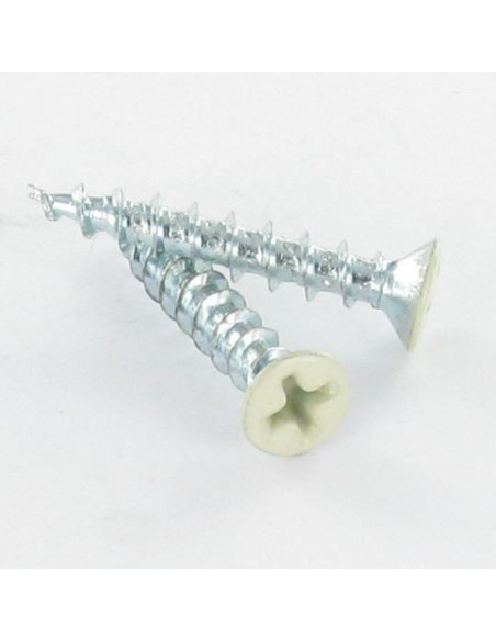 Parfuso de pvc cabeça fresada de panela phillips 4,3X35 Aço zinco branco RAL 1015 marfim claro