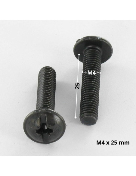 PARAFUSO cabeça de cogumelo Fenda Pozi M4X25 Aço zinco preto