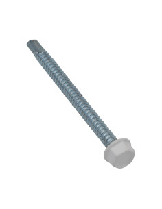 Autoperfurante cabeça hexagonal 6,3X75 rede de chapa Aço zinco branco RAL9016 LÍQUIDO