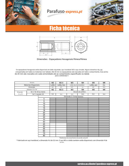Espaçador hexagonal fêmea fêmea M5 8X30 roscado sobre 10/10 Aço zinco branco