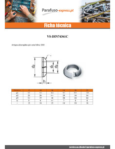 Rondela Arruela cónico M20 Aço zinco branco - Parafuso Express 2