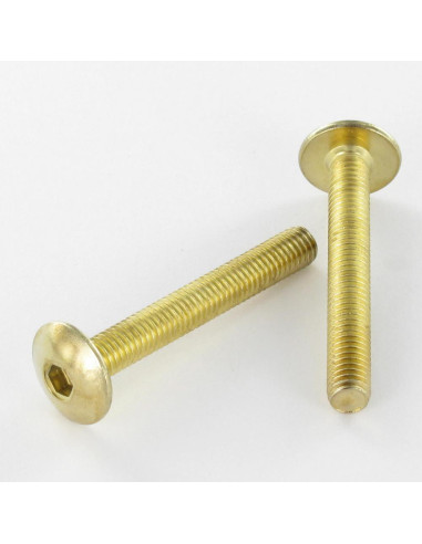 PARAFUSO cabeça de cogumelo M6X25 chave de 4 Aço latonado
