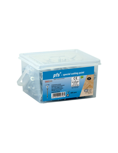 Balde de 455 Parafuso de madeira aglomerado 4X40 cabeça fresada TORX T20 cut ponto antifenda tipo 17 Aço zinco