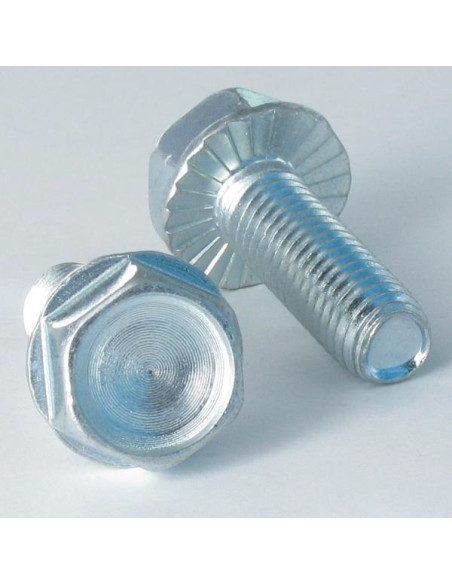 Parafuso autorroscante cabeça hexagonal flange com gola serrilhada M10X30 Aço zinco branco
