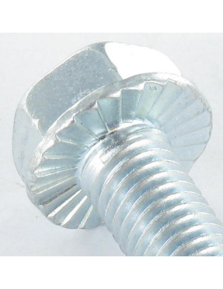 Parafuso autorroscante cabeça hexagonal flange com gola serrilhada M10X30 Aço zinco branco