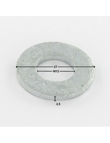Rondela liso M12X27X2,5 M forte resistência à corrosão Aço galvanizado a quente