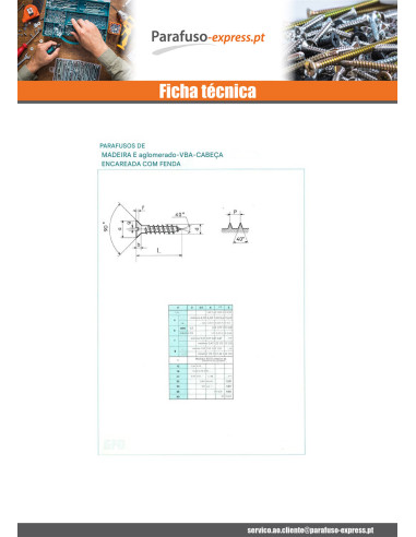 Parafuso de madeira aglomerado cabeça fresada sulcada 3X17 Dicromato microparafusos