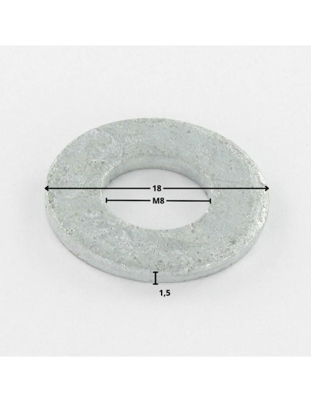 Rondela liso M8X18X1,5 M forte resistência à corrosão Aço galvanizado a quente