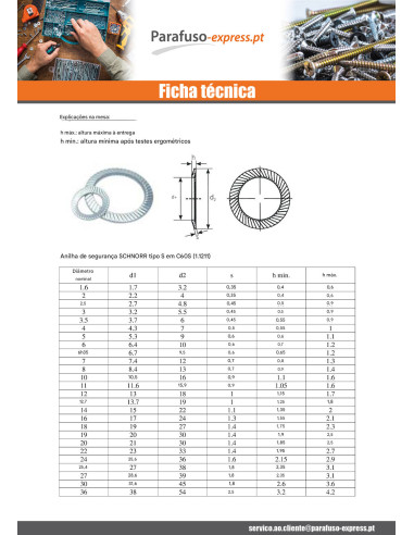 Rondela SCHNORR VS M12X18X2,1 426300 Aço zinco branco