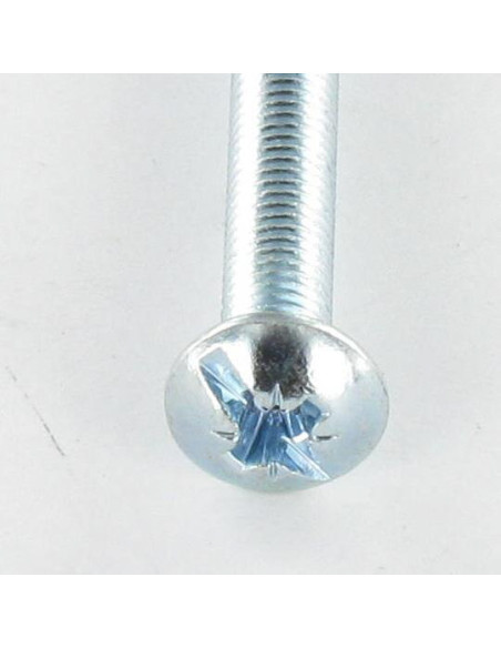Parafuso de metais cabeça cabeça panela larga Pozi PZ7 / sulcada M6X80 Aço zinco branco