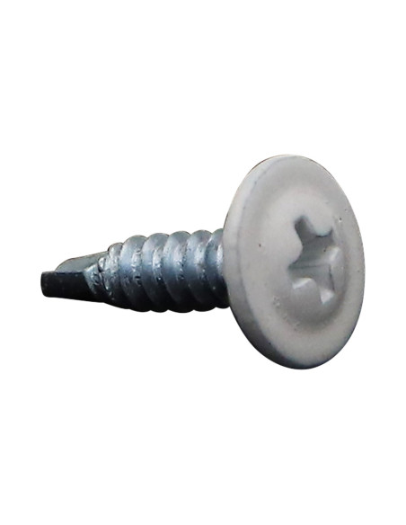 Autoperfurante cabeça redonda larga phillips dentado 4,2 x 16 Aço zinco branco RAL 9016