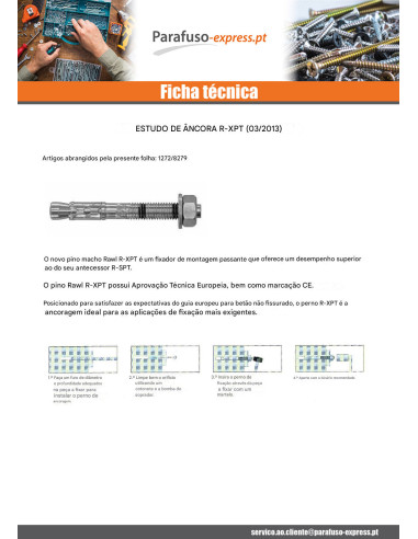Bucha metálica Fixações R-XPT M10X150 Aço zinco branco