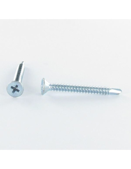 Autoperfurante cabeça fresada phillips 4,2 x 32 rede de chapa Aço zinco branco