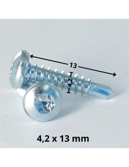 Autoperfurante cabeça cilíndrica panela 4,2 x 13 TORX T20 Aço zinco branco