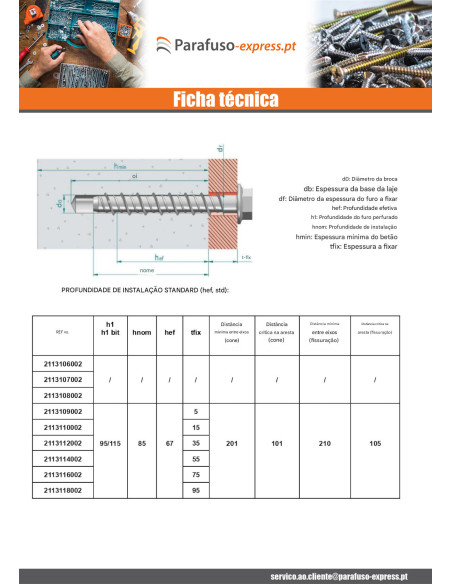 Parafuso de betão cabeça hexagonal flange com gola TORX T15 10X90 Aço zinco branco