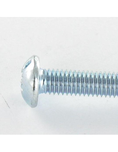 Parafuso de metais cabeça cabeça panela larga Pozi PZ6 / sulcada M5X60 Aço zinco branco