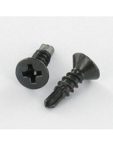Autoperfurante cabeça fresada phillips 3,5 x 13 rede de chapa Aço zinco preto