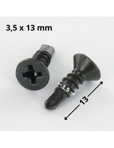 Autoperfurante cabeça fresada phillips 3,5 x 13 rede de chapa Aço zinco preto