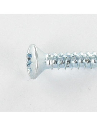Parafuso de chapa cabeça fresada de panela Pozi 4,8X13 Aço zinco branco