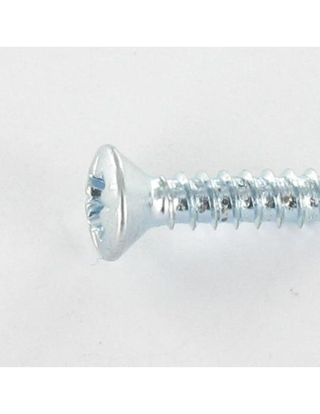 Parafuso de chapa cabeça fresada de panela Pozi 5,5 x 38 Aço zinco branco
