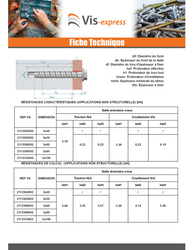 Parafuso de betão cabeça hexagonal flange com gola TORX T8 5X100 Aço zinco branco