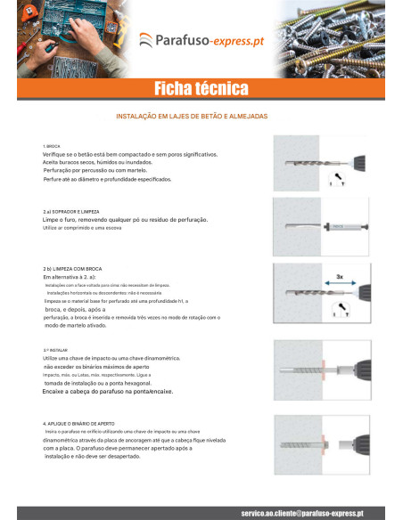 Parafuso de betão cabeça hexagonal flange com gola TORX T8 5X100 Aço zinco branco