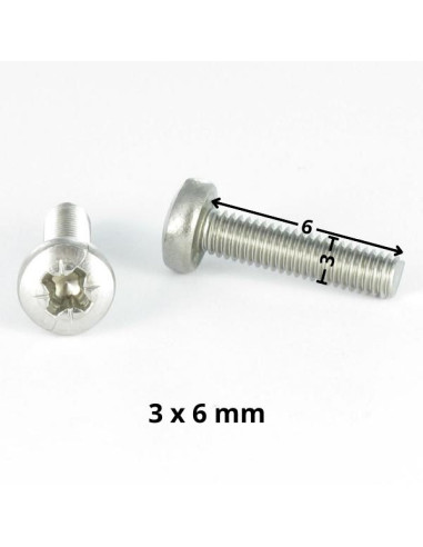 Parafuso de metais cabeça abaulada larga Pozi PZ5 M3X6 Aço zinco branco microparafusos